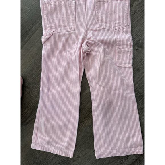 Vintage OshKosh Overalls Pink & White Stripe Size 5 Vestbak Family Photos - Picture 6 of 12